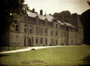 Chateau Vauxbuin, brukt av den franske hæren som sykehus, Soissons, Aisne, Frankrike, 1917 (autokrom)